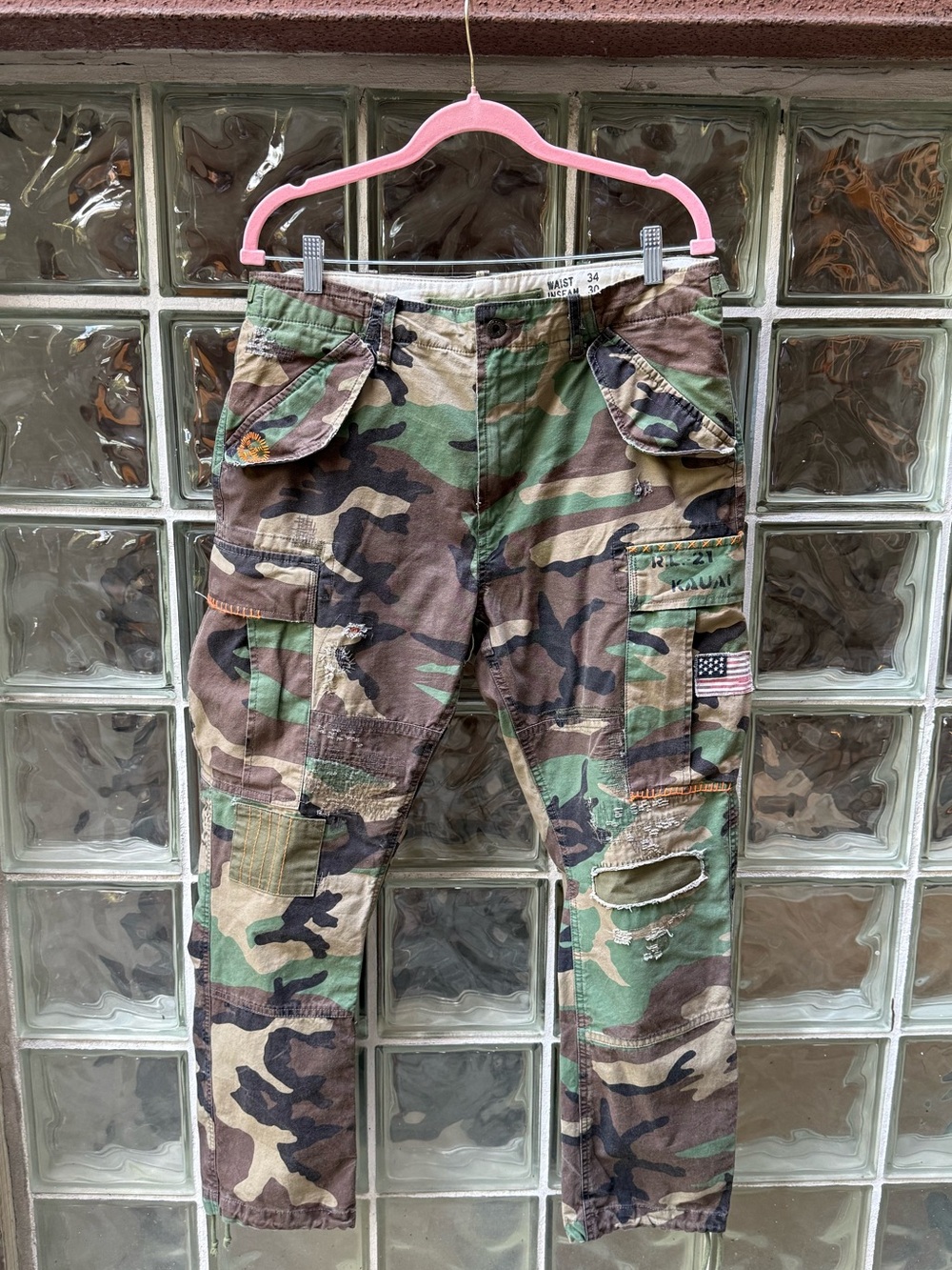Rare Polo Ralph Lauren Kauai Love Not War Camo Cargo Utility Field Pants